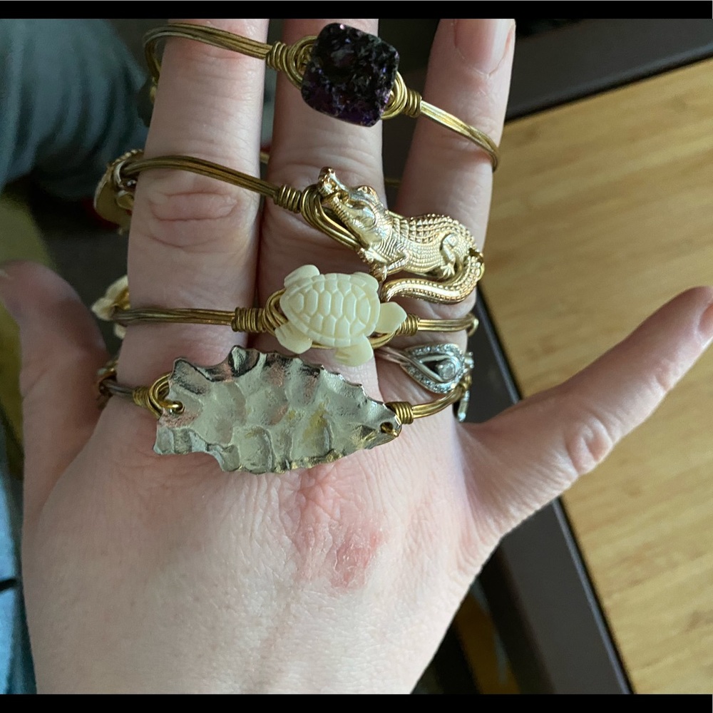 Set of Bourbon and Boweties Gold Bangles